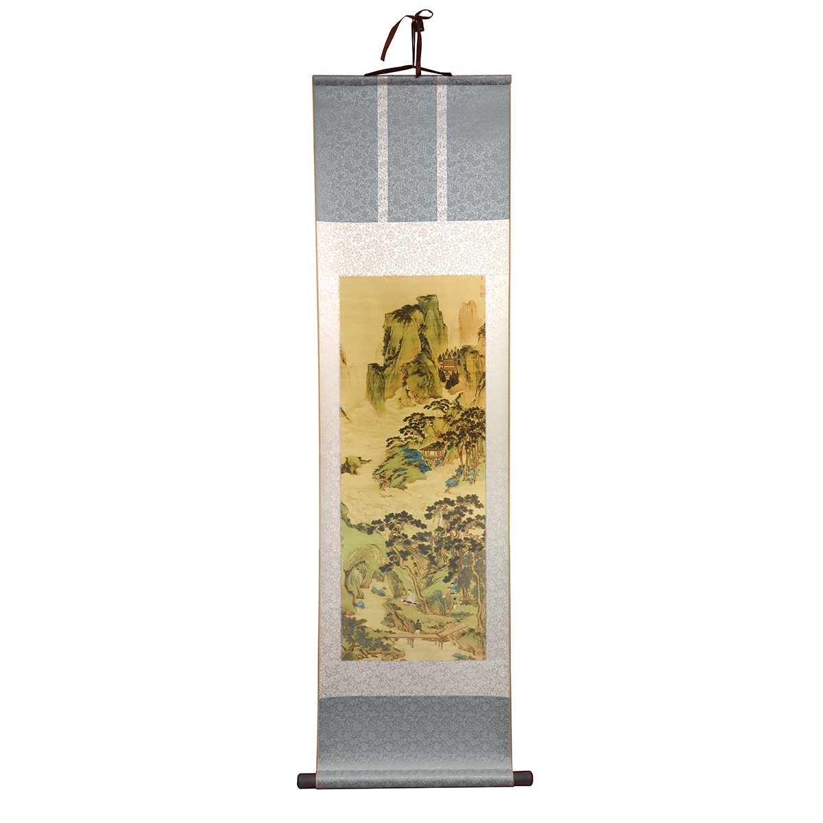 Qiu Ying "Jade Cave Immortal Source" Scroll Painting  Taoist Blessed Land Feng Shui Decor
